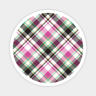 Cute Pink Green And Black Girly Tartan Plaid Magnet